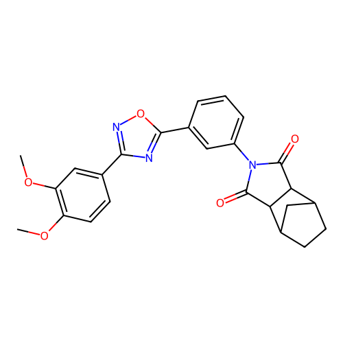 2-{3-[3-(3,4-dimethoxyphenyl)-1,2,4-oxadiazol-5-yl]phenyl}hexahydro-1H-4,7-methanoisoindole-1,3(2H)-dione structure