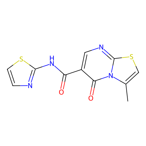 3-methyl-5-oxo-N-(thiazol-2-yl)-5H-thiazolo[3,2-a]pyrimidine-6-carboxamide structure