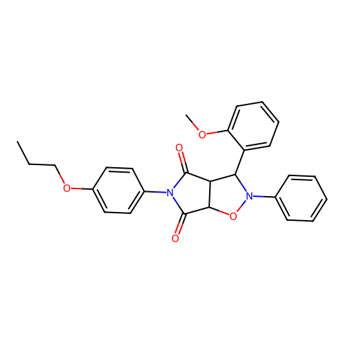 3-(2-methoxyphenyl)-2-phenyl-5-(4-propoxyphenyl)-3a,6a-dihydro-3H-pyrrolo[3,4-d][1,2]oxazole-4,6-dione structure