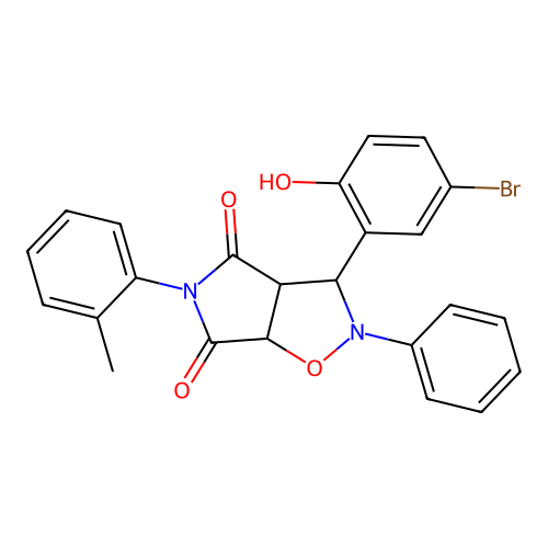 3-(5-bromo-2-hydroxyphenyl)-2-phenyl-5-(o-tolyl)dihydro-2H-pyrrolo[3,4-d]isoxazole-4,6(5H,6aH)-dione structure