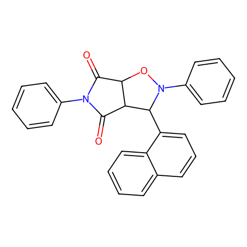 3-(naphthalen-1-yl)-2,5-diphenyldihydro-2H-pyrrolo[3,4-d][1,2]oxazole-4,6(3H,5H)-dione structure
