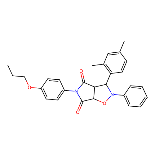 3-(2,4-dimethylphenyl)-2-phenyl-5-(4-propoxyphenyl)-3a,6a-dihydro-3H-pyrrolo[3,4-d][1,2]oxazole-4,6-dione structure