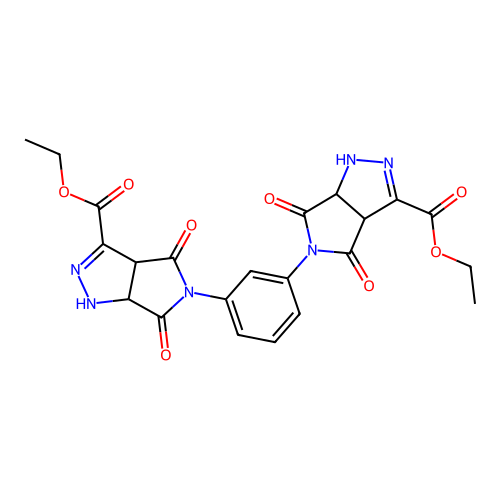 diethyl 5,5'-(1,3-phenylene)bis(4,6-dioxo-1,3a,4,5,6,6a-hexahydropyrrolo[3,4-c]pyrazole-3-carboxylate) structure