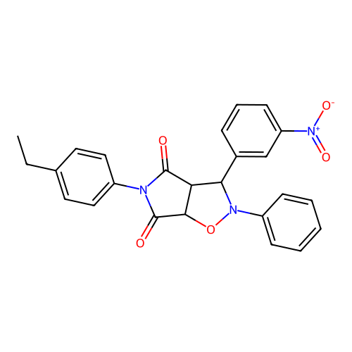 3-(4-ethylphenyl)-8-(3-nitrophenyl)-7-phenyl-6-oxa-3,7-diazabicyclo[3.3.0]octane-2,4-dione structure
