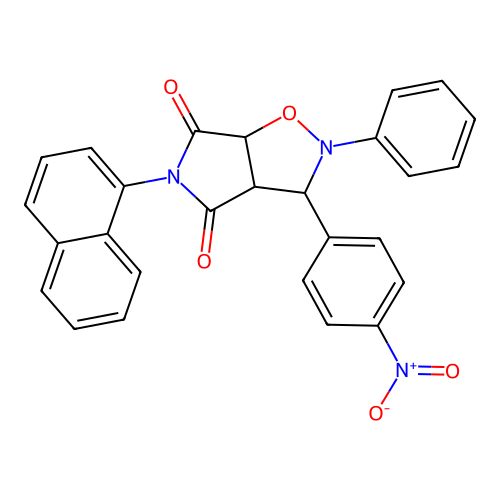3-naphthalen-1-yl-8-(4-nitrophenyl)-7-phenyl-6-oxa-3,7-diazabicyclo[3.3.0]octane-2,4-dione structure