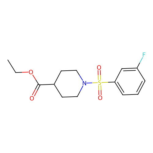 Ethyl 1-(3-fluorophenyl)sulfonylpiperidine-4-carboxylate structure