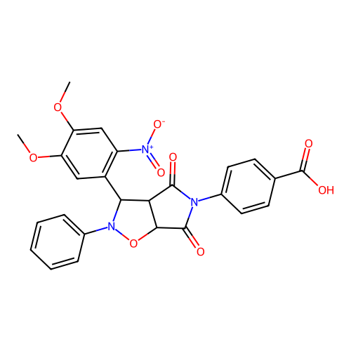 4-(3-(4,5-dimethoxy-2-nitrophenyl)-4,6-dioxo-2-phenyltetrahydro-2H-pyrrolo[3,4-d]isoxazol-5(3H)-yl)benzoic acid structure