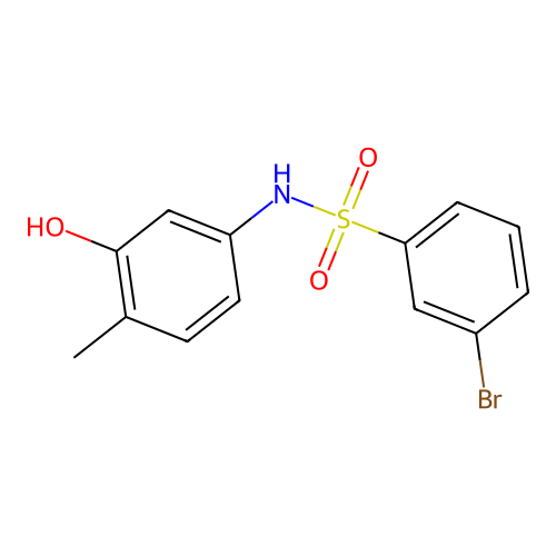 3-bromo-N-(3-hydroxy-4-methylphenyl)benzenesulfonamide structure
