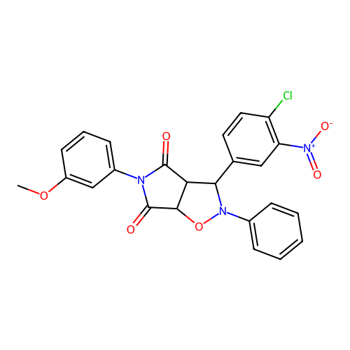3-(4-chloro-3-nitrophenyl)-5-(3-methoxyphenyl)-2-phenyl-3a,6a-dihydro-3H-pyrrolo[3,4-d][1,2]oxazole-4,6-dione structure