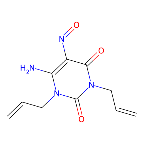 Uracil, 1,3-diallyl-6-amino-5-nitroso- structure