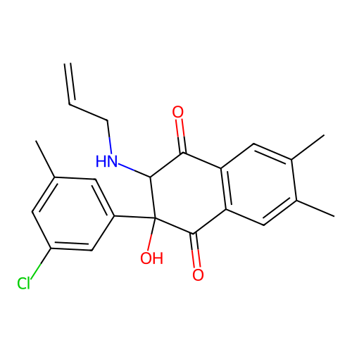 3-(3-chloro-5-methylphenyl)-3-hydroxy-6,7-dimethyl-2-(prop-2-enylamino)-2H-naphthalene-1,4-dione structure