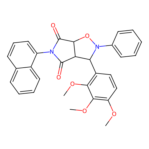 5-(naphthalen-1-yl)-2-phenyl-3-(2,3,4-trimethoxyphenyl)dihydro-2H-pyrrolo[3,4-d][1,2]oxazole-4,6(3H,5H)-dione structure