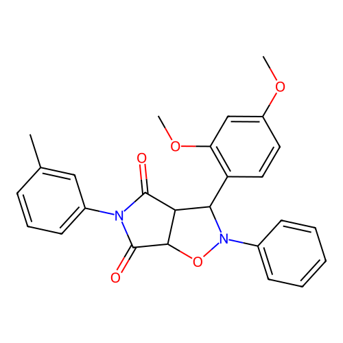 3-(2,4-dimethoxyphenyl)-2-phenyl-5-(m-tolyl)dihydro-2H-pyrrolo[3,4-d]isoxazole-4,6(5H,6aH)-dione structure