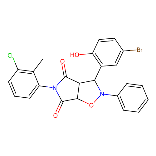 3-(5-bromo-2-hydroxyphenyl)-5-(3-chloro-2-methylphenyl)-2-phenyl-3a,6a-dihydro-3H-pyrrolo[3,4-d][1,2]oxazole-4,6-dione structure