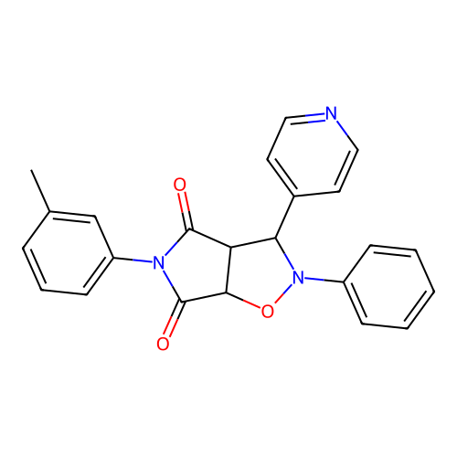 3-(3-methylphenyl)-7-phenyl-8-pyridin-4-yl-6-oxa-3,7-diazabicyclo[3.3.0]octane-2,4-dione structure