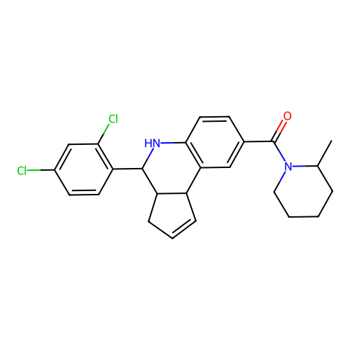 (4-(2,4-dichlorophenyl)-3a,4,5,9b-tetrahydro-3H-cyclopenta[c]quinolin-8-yl)((S)-2-methylpiperidin-1-yl)methanone structure