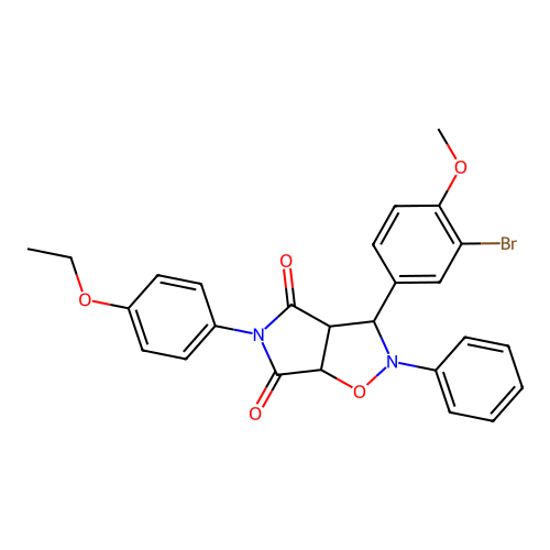 3-(3-bromo-4-methoxyphenyl)-5-(4-ethoxyphenyl)-2-phenyl-3a,6a-dihydro-3H-pyrrolo[3,4-d][1,2]oxazole-4,6-dione structure