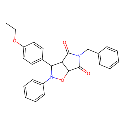 3-benzyl-8-(4-ethoxyphenyl)-7-phenyl-6-oxa-3,7-diazabicyclo[3.3.0]octane-2,4-dione structure
