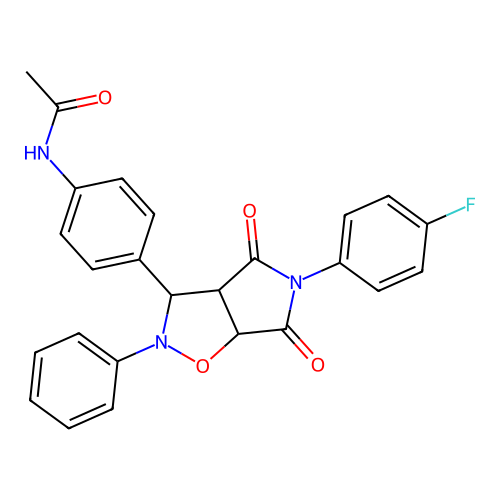 N-(4-(5-(4-fluorophenyl)-4,6-dioxo-2-phenylhexahydro-2H-pyrrolo[3,4-d]isoxazol-3-yl)phenyl)acetamide structure