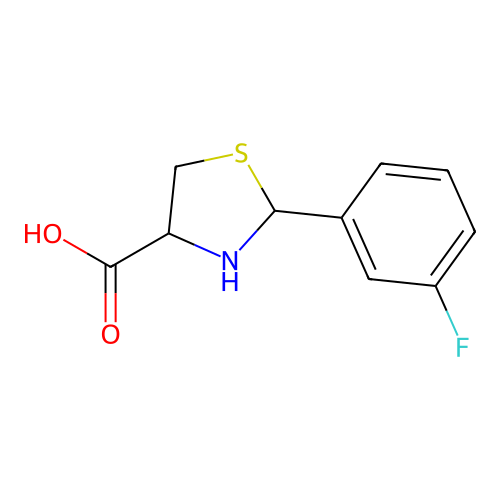 2-(3-Fluorophenyl)-1,3-thiazolidine-4-carboxylic acid structure