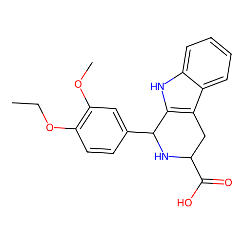 1-(4-ethoxy-3-methoxyphenyl)-2,3,4,9-tetrahydro-1H-pyrido[3,4-b]indole-3-carboxylic acid structure