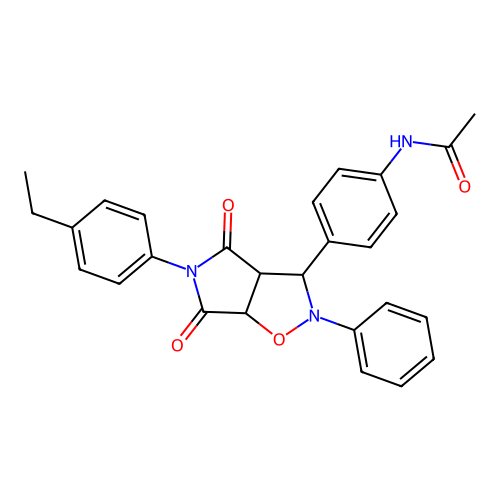 N-(4-(5-(4-ethylphenyl)-4,6-dioxo-2-phenylhexahydro-2H-pyrrolo[3,4-d]isoxazol-3-yl)phenyl)acetamide structure