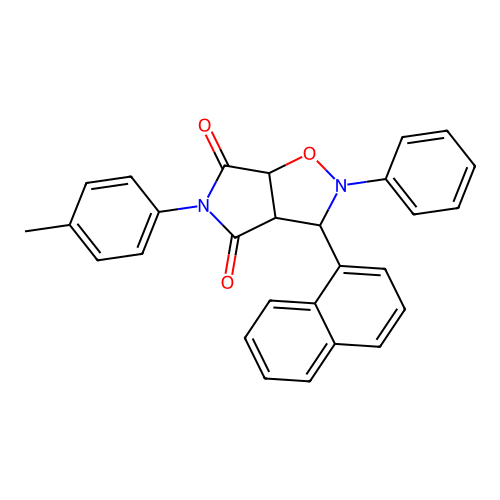 3-(4-methylphenyl)-8-naphthalen-1-yl-7-phenyl-6-oxa-3,7-diazabicyclo[3.3.0]octane-2,4-dione structure