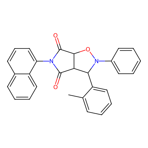 3-(2-methylphenyl)-5-(naphthalen-1-yl)-2-phenyldihydro-2H-pyrrolo[3,4-d][1,2]oxazole-4,6(3H,5H)-dione structure