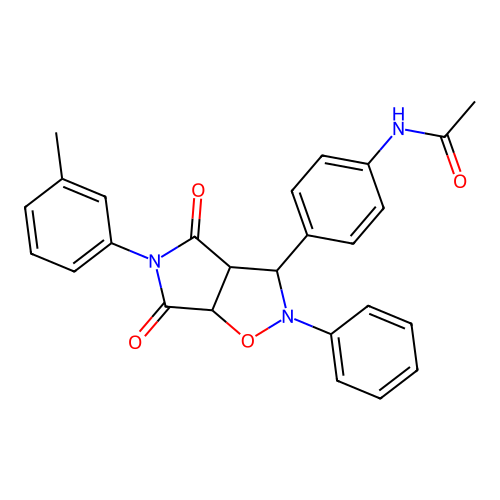 N-(4-(4,6-dioxo-2-phenyl-5-(m-tolyl)hexahydro-2H-pyrrolo[3,4-d]isoxazol-3-yl)phenyl)acetamide structure
