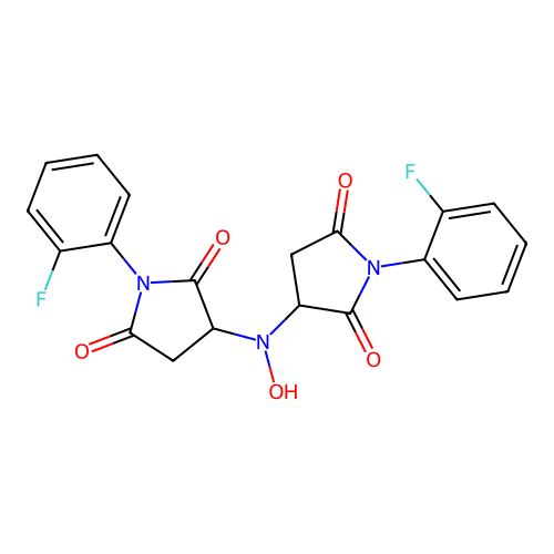 3,3'-(Hydroxyimino)bis[1-(2-fluorophenyl)pyrrolidine-2,5-dione] structure