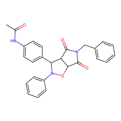 N-(4-(5-benzyl-4,6-dioxo-2-phenylhexahydro-2H-pyrrolo[3,4-d]isoxazol-3-yl)phenyl)acetamide structure