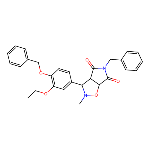 5-benzyl-3-(3-ethoxy-4-phenylmethoxyphenyl)-2-methyl-3a,6a-dihydro-3H-pyrrolo[3,4-d][1,2]oxazole-4,6-dione structure