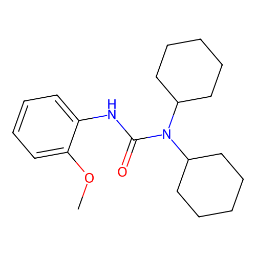 N,N-dicyclohexyl-N'-(2-methoxyphenyl)urea structure