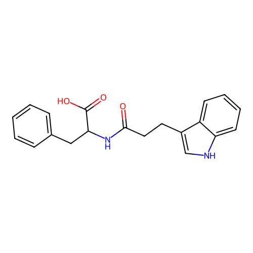 N-[3-(1H-indol-3-yl)propanoyl]phenylalanine structure