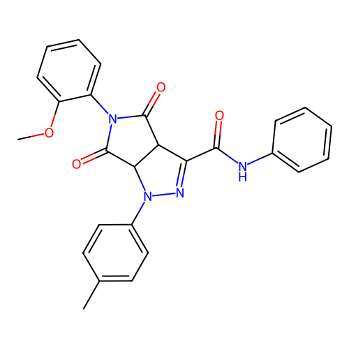 5-(2-methoxyphenyl)-1-(4-methylphenyl)-4,6-dioxo-N-phenyl-1,3a,4,5,6,6a-hexahydropyrrolo[3,4-c]pyrazole-3-carboxamide structure