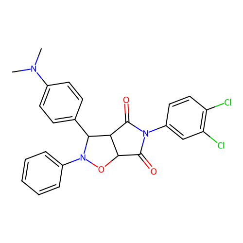 5-(3,4-dichlorophenyl)-3-(4-(dimethylamino)phenyl)-2-phenyldihydro-2H-pyrrolo[3,4-d]isoxazole-4,6(5H,6aH)-dione structure