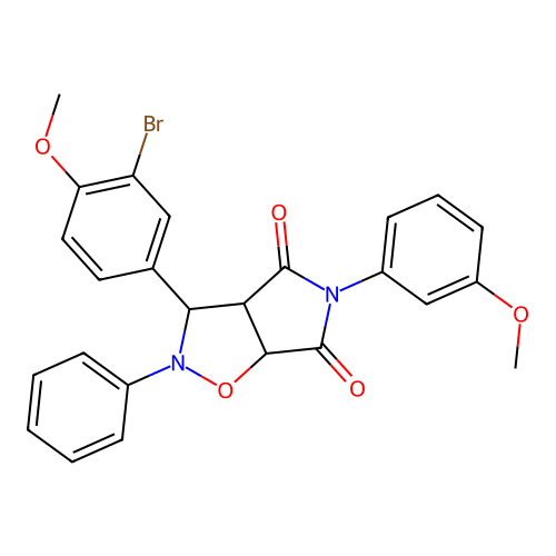 3-(3-bromo-4-methoxyphenyl)-5-(3-methoxyphenyl)-2-phenyl-3a,6a-dihydro-3H-pyrrolo[3,4-d][1,2]oxazole-4,6-dione structure