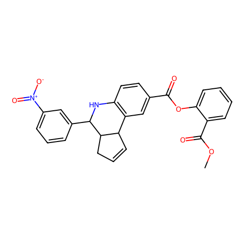 2-(methoxycarbonyl)phenyl 4-(3-nitrophenyl)-3a,4,5,9b-tetrahydro-3H-cyclopenta[c]quinoline-8-carboxylate structure