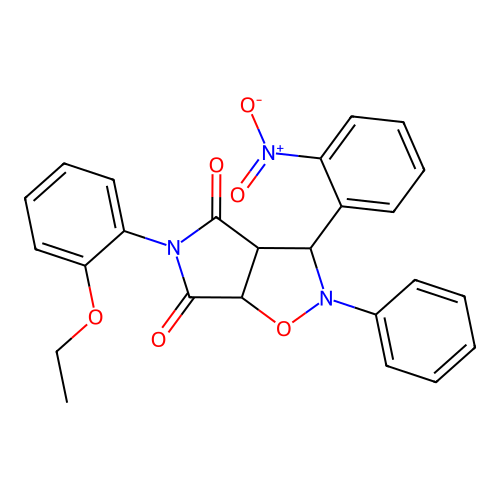 3-(2-ethoxyphenyl)-8-(2-nitrophenyl)-7-phenyl-6-oxa-3,7-diazabicyclo[3.3.0]octane-2,4-dione structure