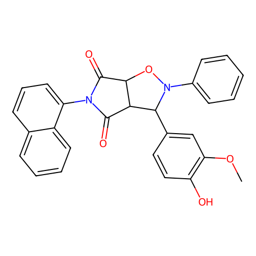 3-(4-hydroxy-3-methoxyphenyl)-5-(naphthalen-1-yl)-2-phenyldihydro-2H-pyrrolo[3,4-d][1,2]oxazole-4,6(3H,5H)-dione structure