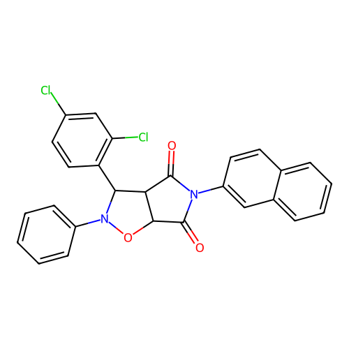 3-(2,4-dichlorophenyl)-5-(naphthalen-2-yl)-2-phenyldihydro-2H-pyrrolo[3,4-d][1,2]oxazole-4,6(3H,5H)-dione structure