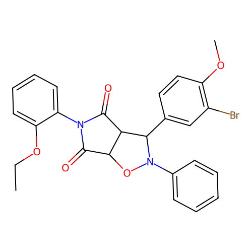3-(3-bromo-4-methoxyphenyl)-5-(2-ethoxyphenyl)-2-phenyl-3a,6a-dihydro-3H-pyrrolo[3,4-d][1,2]oxazole-4,6-dione structure