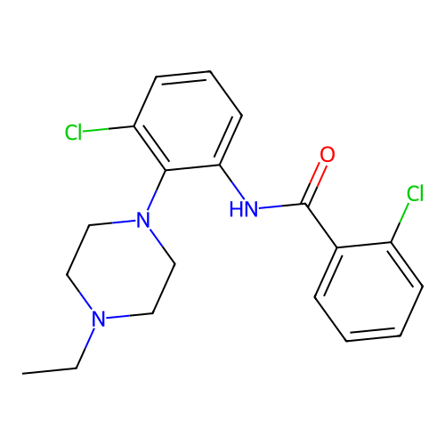 2-chloro-N-[3-chloro-2-(4-ethylpiperazin-1-yl)phenyl]benzamide structure