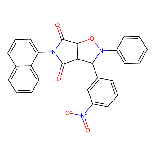 3-naphthalen-1-yl-8-(3-nitrophenyl)-7-phenyl-6-oxa-3,7-diazabicyclo[3.3.0]octane-2,4-dione structure
