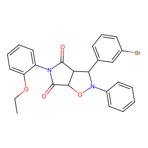 3-(3-bromophenyl)-5-(2-ethoxyphenyl)-2-phenyl-3a,6a-dihydro-3H-pyrrolo[3,4-d][1,2]oxazole-4,6-dione structure