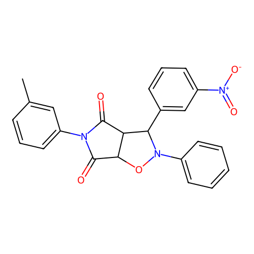 3-(3-methylphenyl)-8-(3-nitrophenyl)-7-phenyl-6-oxa-3,7-diazabicyclo[3.3.0]octane-2,4-dione structure