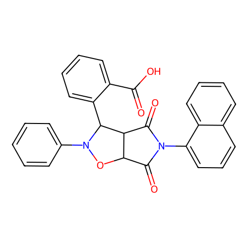 2-(3-naphthalen-1-yl-2,4-dioxo-7-phenyl-6-oxa-3,7-diazabicyclo[3.3.0]oct-8-yl)benzoic Acid structure