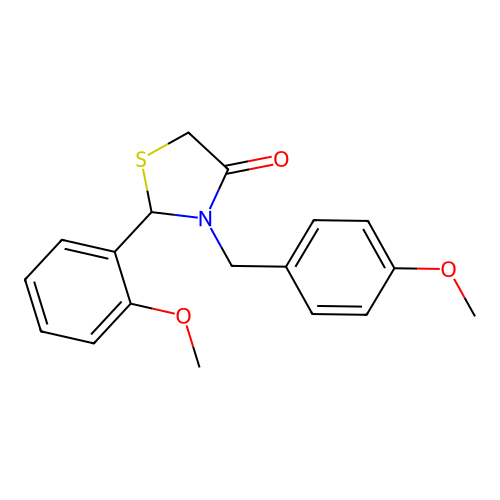 3-(4-Methoxybenzyl)-2-(2-methoxyphenyl)-1,3-thiazolidin-4-one structure
