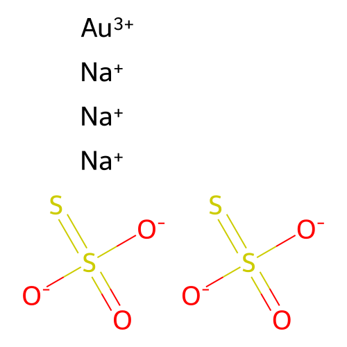 Thiosulfuric acid (H2S2O3), gold(1+) sodium salt (2:1:3) structure