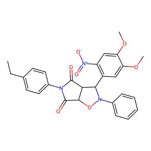 3-(4,5-dimethoxy-2-nitrophenyl)-5-(4-ethylphenyl)-2-phenyl-3a,6a-dihydro-3H-pyrrolo[3,4-d][1,2]oxazole-4,6-dione structure